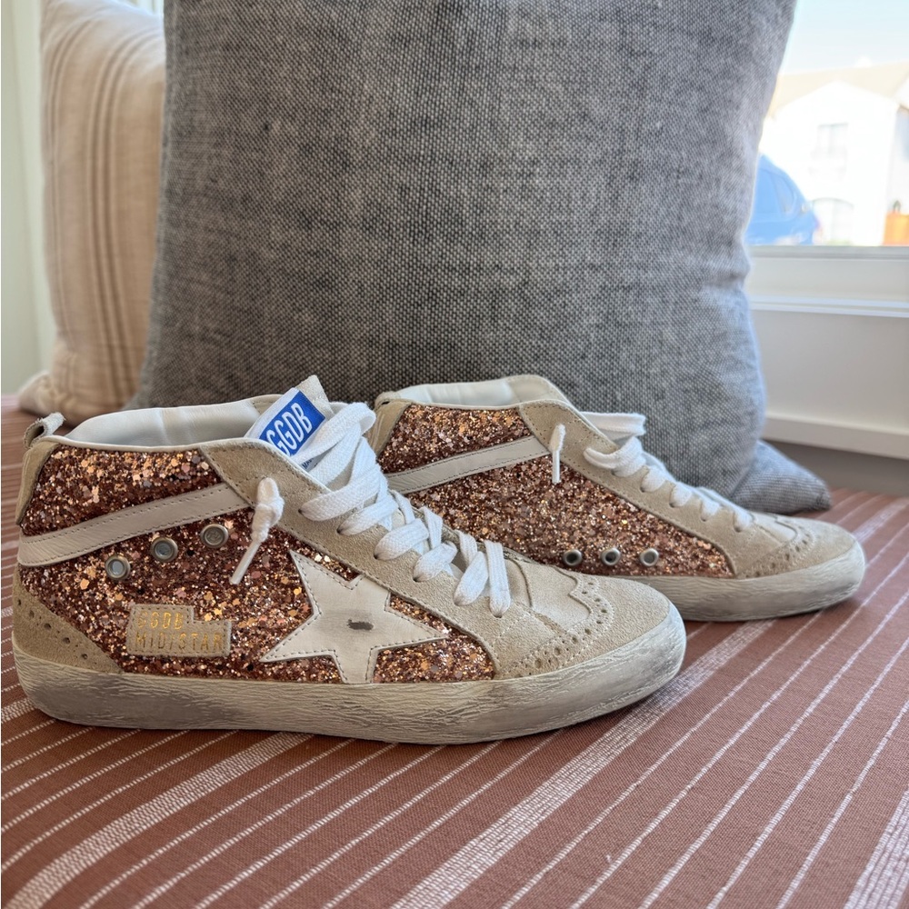 Golden Goose MidStar with Rose Gold Glitter